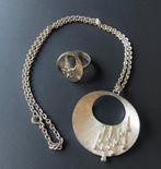 Brutalist Atomic sieraden set, Gebruikt, Ophalen of Verzenden, Zilver, Overige materialen