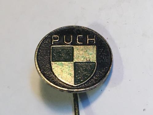 Metalen PUCH Motor- en Bromfietsmerk Speld (Groen/Wit/Metaal, Verzamelen, Speldjes, Pins en Buttons, Zo goed als nieuw, Speldje of Pin