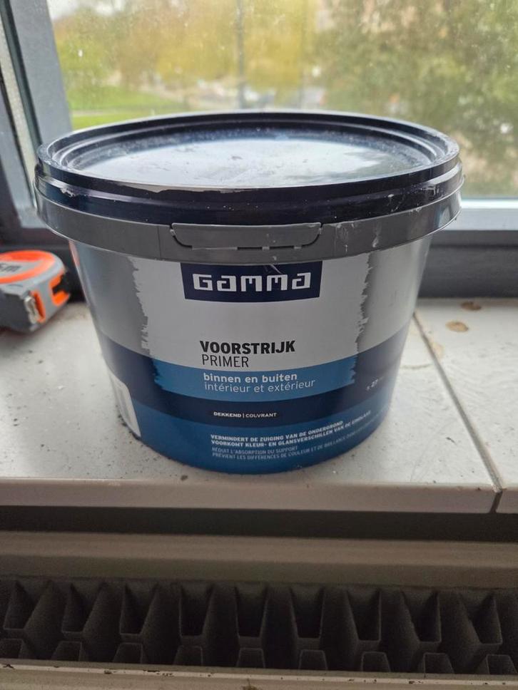 Gamma Voorstrijk Primer 2.5L - Nieuw!, Doe-het-zelf en Verbouw, Verf, Beits en Lak, Nieuw, Wit, Ophalen of Verzenden