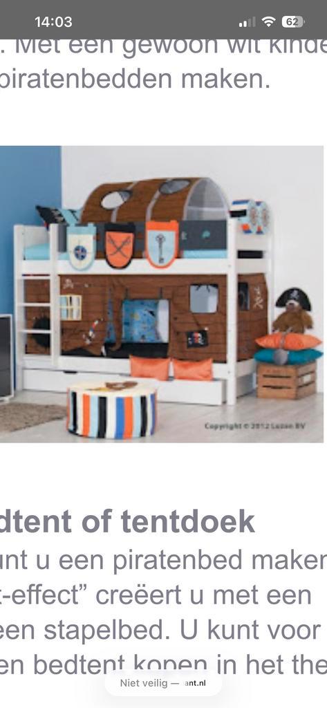 Piratentent voor Hoogslaper flexa, Kinderen en Baby's, Kinderkamer | Bedden, Zo goed als nieuw, 160 tot 180 cm, 70 tot 85 cm, Hoogslaper of Stapelbed