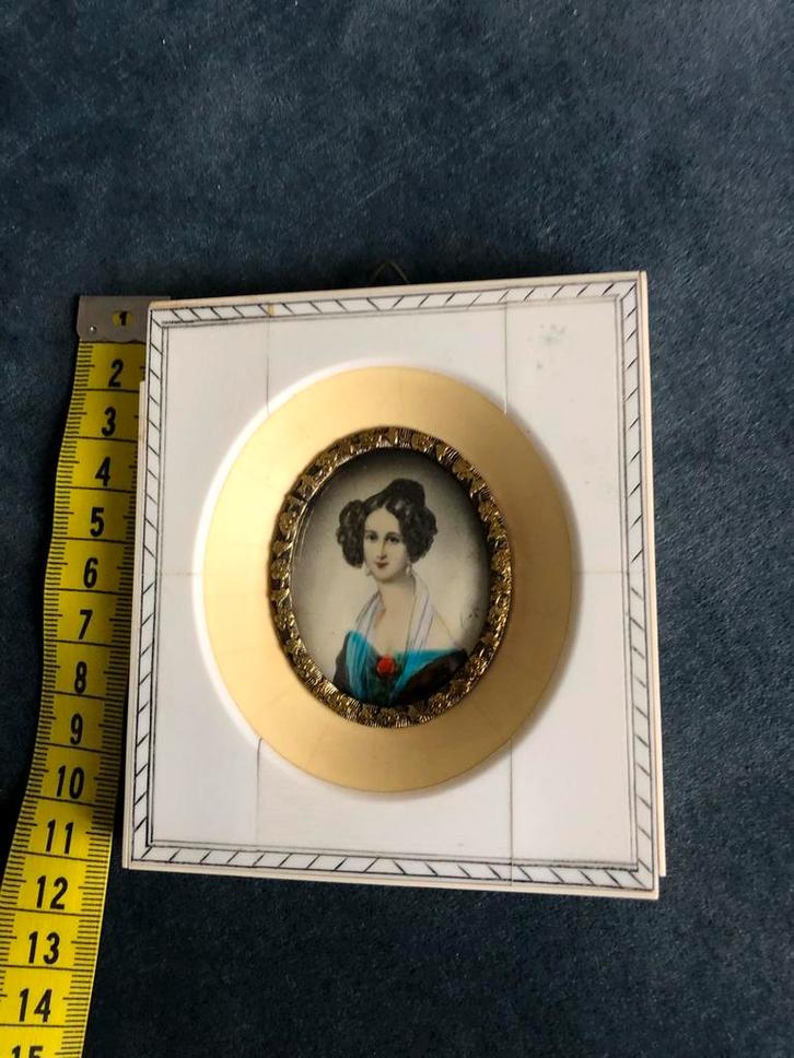 Miniatuur Adellijke Dame, Antiek en Kunst, Kunst | Schilderijen | Klassiek, Ophalen of Verzenden