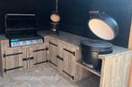 Steigerhouten buitenkeuken hoek mancave kamado grill gas bbq, Tuin en Terras, Buitenkeukens, Ophalen of Verzenden, Nieuw, Houtskool