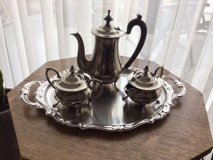 Antieke Thee of Koffie set . Barocstijl met Dienblad., Antiek en Kunst, Antiek | Keukenbenodigdheden, Ophalen of Verzenden