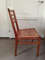 6 bruine hardhouten eetkamerstoelen, Ophalen, Gebruikt, Bruin, Koloniaal