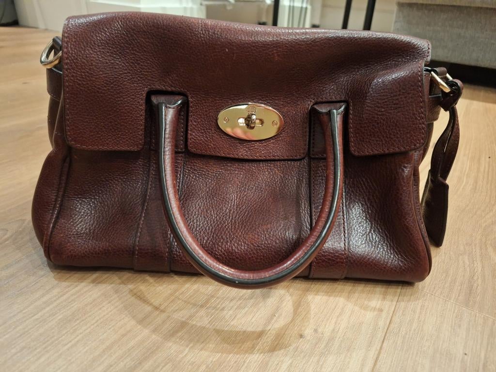 Mulberry Bayswater Satchel donkerrood/donkerbruin, Ophalen of Verzenden, Gebruikt, Overige kleuren, Handtas