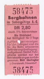 Oud toegangskaartje Bergbahnen Siebengebirge tandradbaan D, Verzamelen, Ophalen of Verzenden, Gebruikt, Trein, Overige typen