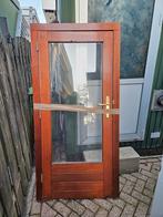 Houten deur met Glas en kozijn, Doe-het-zelf en Verbouw, Deuren en Horren, Ophalen, Gebruikt, Minder dan 80 cm, Binnendeur