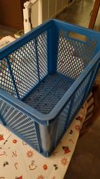 Blauw krat, 60x40x40 cm., Ophalen, Gebruikt, Minder dan 35 cm