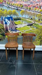 2 leuke oude cafe stoeltjes, Huis en Inrichting, Stoelen, Ophalen, Gebruikt, Bruin, Twee