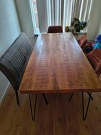 Eettafel Kick mangohout 90x200, Ophalen, 50 tot 100 cm, Zo goed als nieuw, Vijf personen of meer