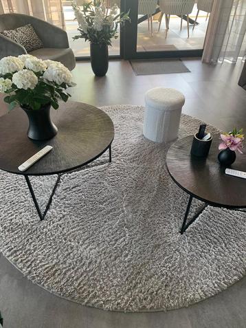 Licht grijs rond vloerkleed - doorsnee 200 cm (KWF) beschikbaar voor biedingen