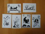 6 Ansichtkaarten papierknipkunst W. Tj Lever,, Ophalen of Verzenden, 1960 tot 1980, Ongelopen