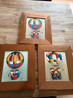 Drie schilderijtjes van JOYCE ROYBAL IN GOUDENLIJST, Ophalen of Verzenden