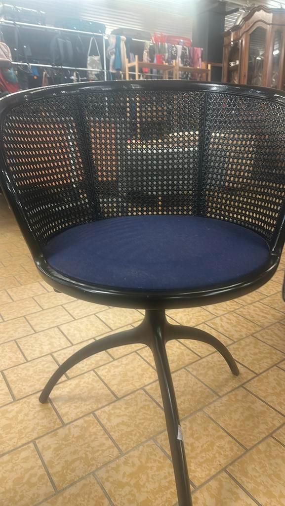 Zwart Blauwe Draaistoel, Huis en Inrichting, Stoelen, Gebruikt, Eén, Blauw, Ophalen