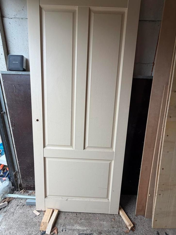 Massieve Paneeldeur 220x93cm - Hout Onbekend, Doe-het-zelf en Verbouw, Deuren en Horren, Gebruikt, Binnendeur, 215 cm of meer