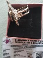 Zilver ring met Saffier 15. 30Karaat, 18 tot 19, Nieuw, Ophalen of Verzenden, Dame