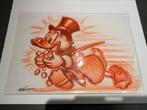Originele tekening van Dagobert Duck door Joan Vizcarra, Ophalen of Verzenden