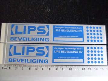 2x ruit sticker object is beveiligd door lips beveiliging beschikbaar voor biedingen