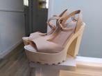 Roze witte hakken, zomerschoenen, maat 36, Ophalen of Verzenden, Zo goed als nieuw, Schoenen met hoge hakken, Roze