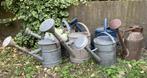 Brocante oude gieters / Zink & 1 blauw & 1 Franse, Antiek en Kunst, Ophalen