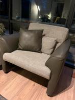 Nieuw Montel fauteuil grijs olijf groen leer stof., Huis en Inrichting, Fauteuils, Stof, Zo goed als nieuw, Ophalen