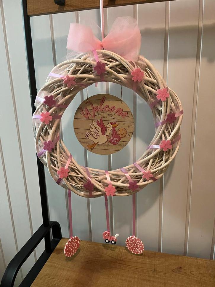 Krans Geboorte Meisje - Welkom Baby!, Kinderen en Baby's, Kraamcadeaus en Geboorteborden, Nieuw, Ophalen of Verzenden