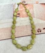 1960 handgeknoopte Schotse marmer groen glaskraal ketting, Sieraden, Tassen en Uiterlijk, Antieke sieraden, Ophalen of Verzenden