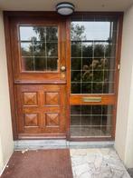 Hardhouten glas in lood voordeur kozijn!, Ophalen, 200 tot 215 cm, Glas, Buitendeur