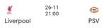 Vip Liverpool  - PSV voor 26-11-2025/21.00