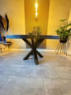 Houten Eettafel - 150cm Blad, Ophalen, Rond, Zo goed als nieuw, Vijf personen of meer