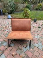 Fauteuil loveseat stoel Indigo cognac bruin, Huis en Inrichting, Fauteuils, Ophalen, 75 tot 100 cm, Zo goed als nieuw, Metaal