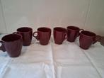 Bordeauxrode senseo mokjes  *eureka*, Huis en Inrichting, Keuken | Servies, Ophalen of Verzenden, Zo goed als nieuw, Overige stijlen