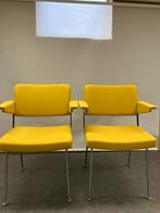 2 Gispen 1445 fauteuils André Cordemeyer, gele wollen stof, Huis en Inrichting, Stoelen, Gebruikt, Twee, Overige kleuren, Ophalen of Verzenden