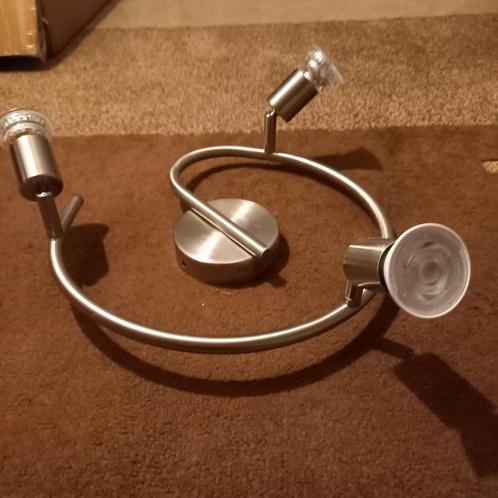 RVS Spot met 3 bolletjes. Compleet 15.-, Huis en Inrichting, Lampen | Spots, Zo goed als nieuw, Plafondspot of Wandspot, Ophalen of Verzenden