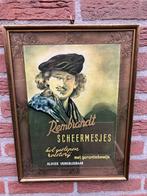 Oude reclame voor Rembrandt scheermesjes: kapper, Ophalen of Verzenden, Zo goed als nieuw, Reclamebord