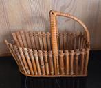 Vintage Rotan Flessenmand, Huis en Inrichting, Woonaccessoires | Schalen en Manden, Gebruikt, Mand, Ophalen of Verzenden, Riet