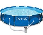 Intex zwembad met zandfilterpomp + elektrische verwarming, 300 cm of meer, 200 tot 400 cm, Rond, Gebruikt