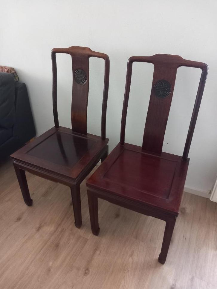 2 Chinese stoelen, Antiek en Kunst, Antiek | Meubels | Stoelen en Banken, Ophalen