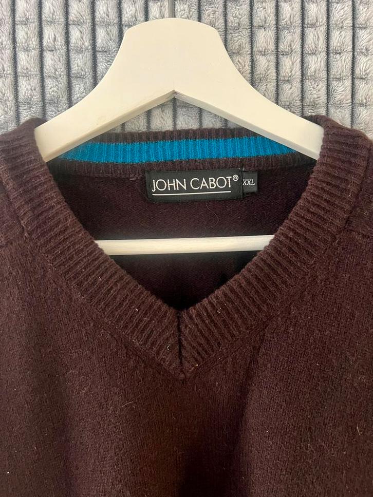 Bruine wollen V-hals trui, Kleding | Heren, Truien en Vesten, Gedragen, Overige maten, Bruin, Ophalen of Verzenden