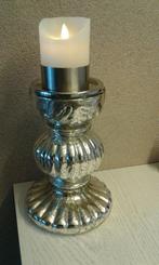 Riviera maison candle holder kandelaar nieuw zilver-glas, Ophalen of Verzenden, Nieuw, Overige materialen, 25 tot 50 cm
