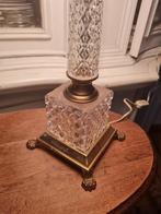 Vintage Hollywood Regency tafellamp kristallen voet, Huis en Inrichting, Lampen | Tafellampen, Heikant 21 Kaatsheuvel, 50 tot 75 cm