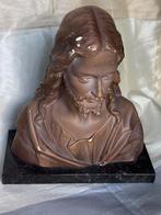 Gipsen Jezusbeeld op marmeren voet - J. Dommisse 82, Ophalen of Verzenden