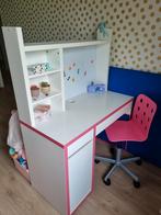 kinderbureau met bureaustoel wit en roze, Gebruikt, Ophalen, Stoel(en)