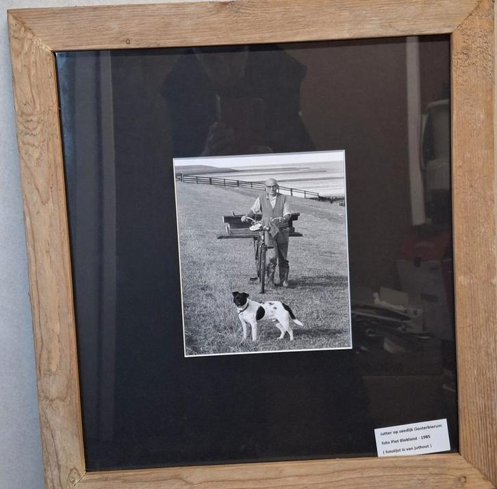 Oude foto strandjutter in juttershout lijst, Antiek en Kunst, Kunst | Litho's en Zeefdrukken, Ophalen of Verzenden