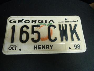 Kentekenplaat licenseplate Georgia Henry USA