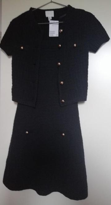 Prachtig gebreide set ( jurk + vestje ) Audry Hepburn style beschikbaar voor biedingen