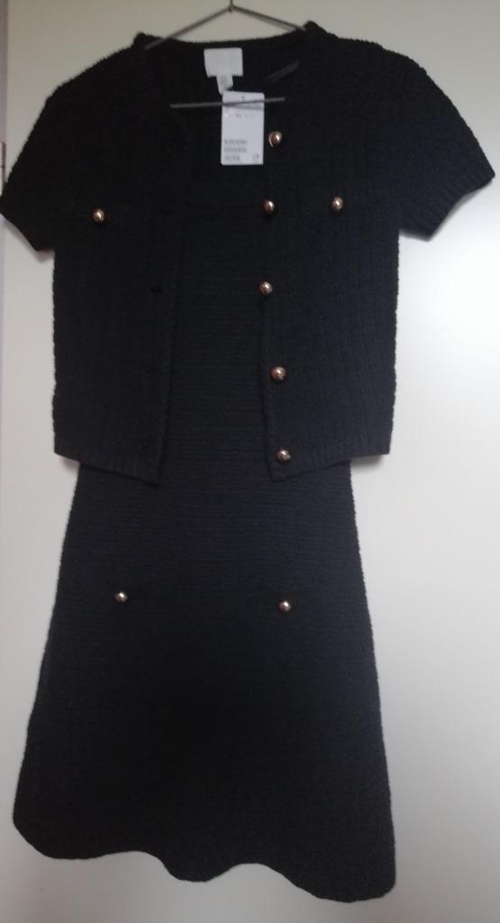 Prachtig gebreide set ( jurk + vestje ) Audry Hepburn style, Kleding | Dames, Jurken, Nieuw, Maat 36 (S), Zwart, Knielengte, Verzenden