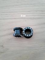 Nieuwe tunnels. Staal. Zwart. Steentjes. 3, 5, 8, 10 mm., Ophalen of Verzenden, Zo goed als nieuw, Staal, Oor- of Traguspiercing