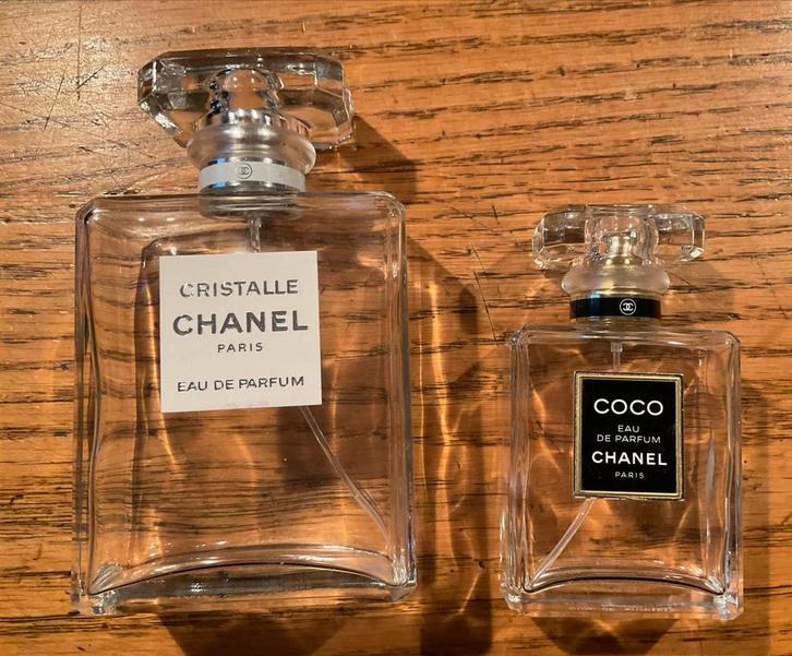 Lege Chanel Parfumflesjes - Coco & Cristalle met stop, Sieraden, Tassen en Uiterlijk, Uiterlijk | Parfum, Gebruikt, Ophalen of Verzenden
