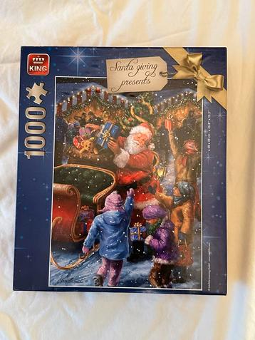 Kerstpuzzel King - Santa Giving Presents - 1000 stukjes beschikbaar voor biedingen